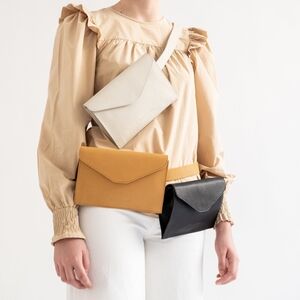 Yama Malva Lil Leather Envelope Belt Bag Convertible Waist Bag Clutch Travel